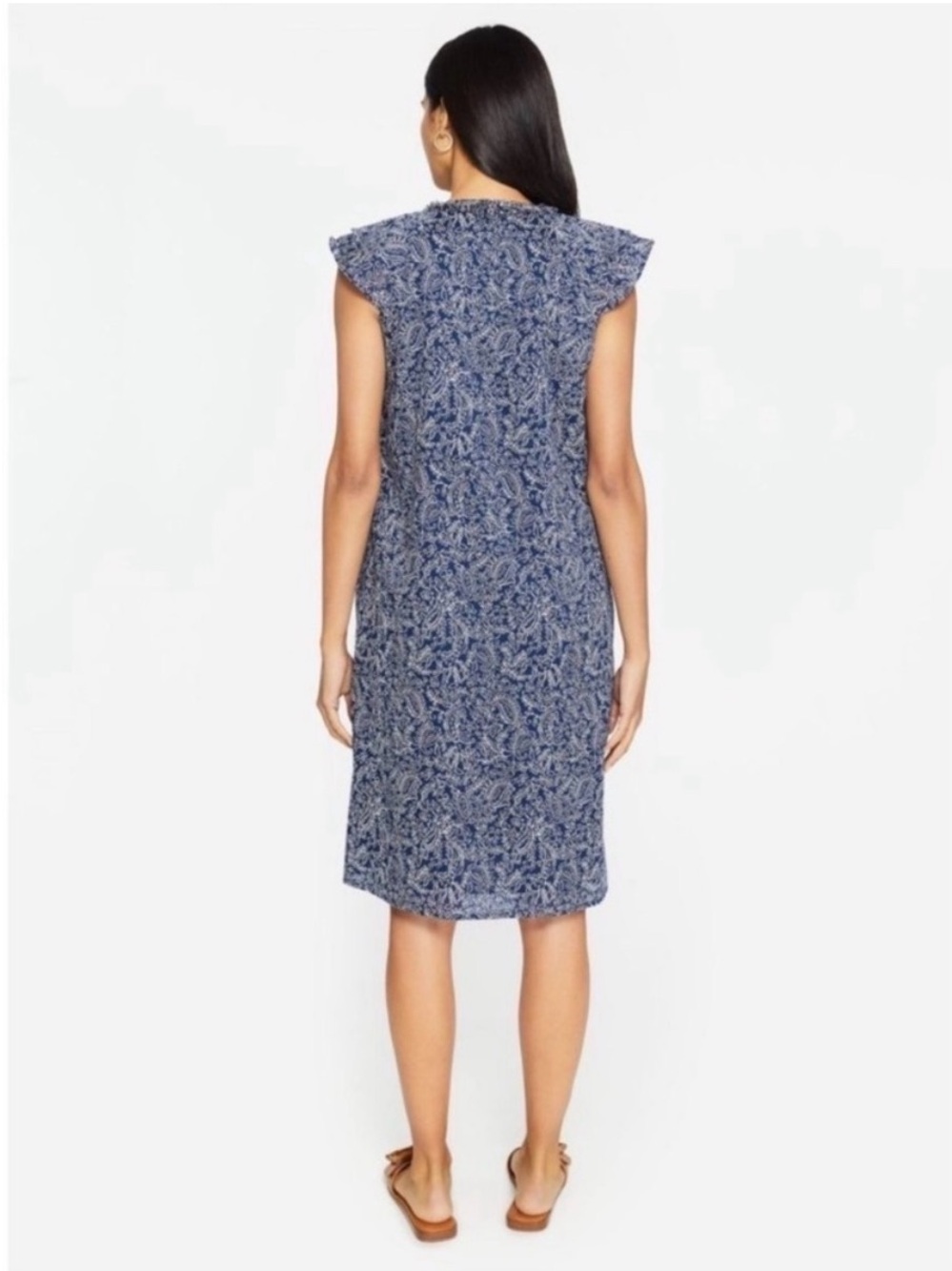 J. Mclaughlin Ottilie Cap Sleeve Paisley Ruffle Dress - Picture 5 of 14